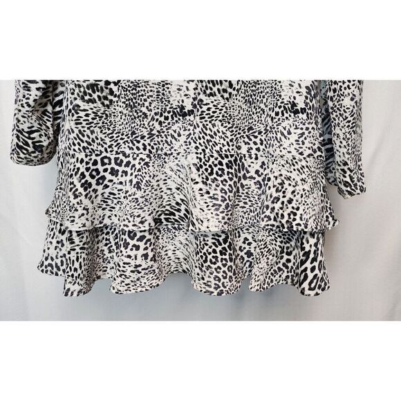 Glamorous Curve Leopard Print Frill Accents High Neck Mini Dress Size XSmall - Picture 12 of 12